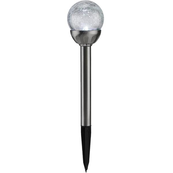 8er-Set Dekorative Solar-Gartenlampe mit Crackle-Effekt-Kugel & Erdspiess, bunt – Garten-Wegelicht & Romantische Gartenbeleuchtung, ideal für Rasen & Beete