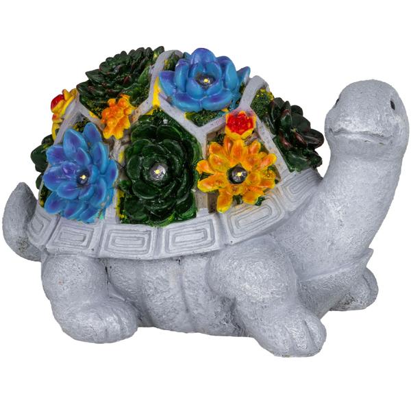 Charmante LED Solar Gartenleuchte Schildkröte (26 x 14,8 x 17cm): Stimmungsvolle Dekoration, einfach zu platzieren für Garten, Balkon & Terrasse