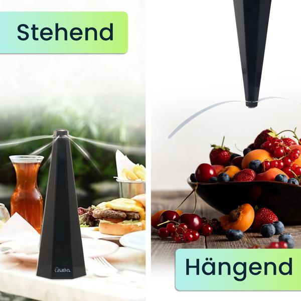 4er-Set Mobiler 2-Flügel Insektenvertreiber Batterie & USB: Sanfte, effektive Fliegenabwehr für Tisch & unterwegs, flexibel beim Essen & Outdoor