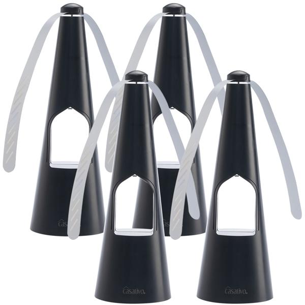 4er-Set 2-Flügel Insektenwedler mit LED-Beleuchtung, Batterie & USB: Sanfte, effektive Fliegenabwehr für Tisch & unterwegs, flexibel beim Essen & Outdoor