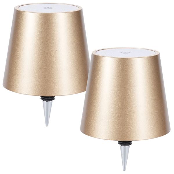 2er-Set Edle Akku Flaschenlampe Gold: Dimmbar, 3 Lichtfarben: Verwandelt Flaschen in stimmungsvolle Leuchten