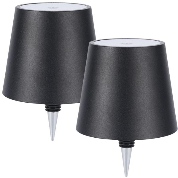 2er-Set Edle Akku Flaschenlampe Schwarz: Dimmbar, 3 Lichtfarben: Verwandelt Flaschen in stimmungsvolle Leuchten