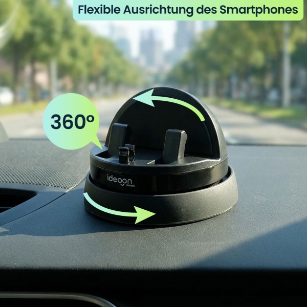 2er-Set Premium Auto Smartphone Halterung 360°, drehbar. Beste Qualität und Stabilität für jede Fahrt – Einfache Anwendung & super Halt