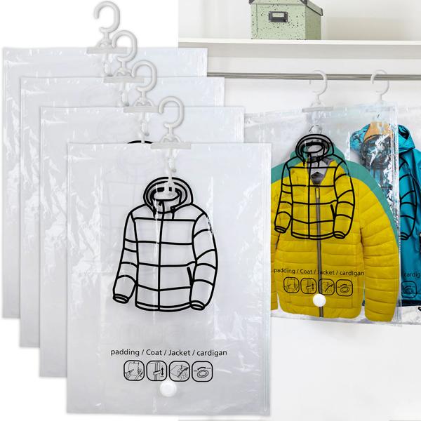 12er-Set Vakuum-Beutel mit Kleiderhaken, 67 x 90 cm: Ein effiziente Kleiderhülle für Bettwäsche & Kleidung - Schützen Sie Ihre Textilien