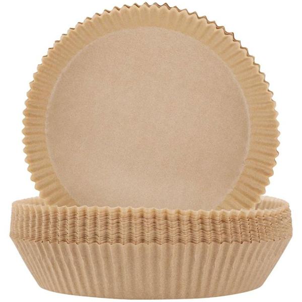 Ölbeständige Backpapier-Einlagen für Heissluftfritteusen, 100 Stück, Ø 16 cm, antihaft, hitzebeständig & passgenau, für sauberes & einfaches Frittieren