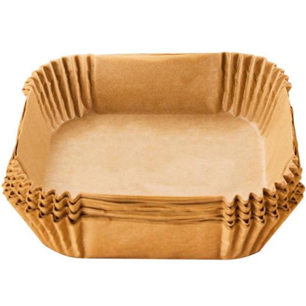 Ölbeständige Backpapier-Einlagen für Heissluftfritteusen, 100 Stück, 20x20 cm, antihaft, hitzebeständig & passgenau, für sauberes & einfaches Frittieren