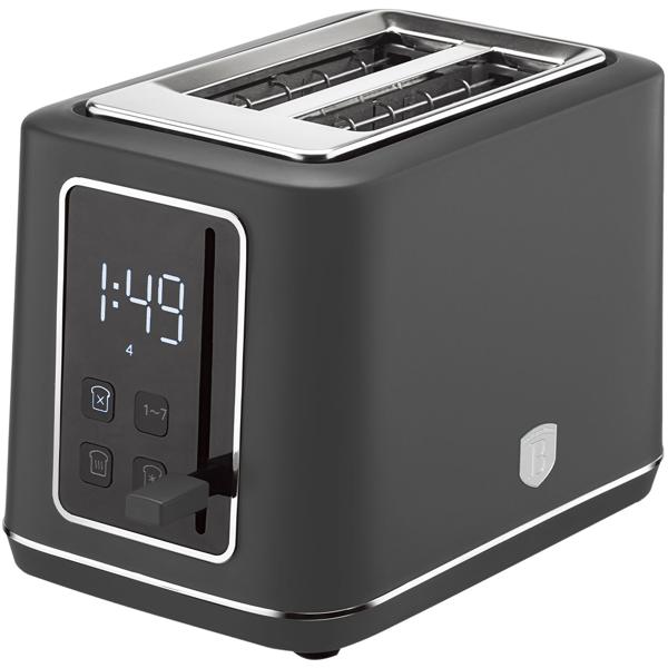 Moderner LED Toaster (Matt-Anthrazit) mit 7 präzisen Röststufen: Perfekt gebräunter Toast nach Wunsch, Auftaufunktion, Aufwärmfunktion & Stopptaste
