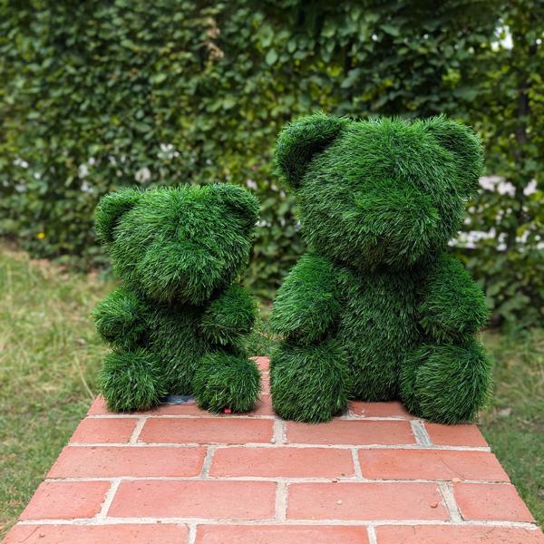 Gras-Figur Deko Bär 32cm: Kunstgras-Tierfigur für Garten & Balkon –pflegeleicht & immergrün – Schafft verspielte Akzente & gute Laune