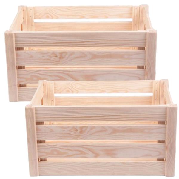 2er-Set Stabile Holzkiste, M: Eine vielseitige Aufbewahrungsbox für Spielzeug, Büro & stilvolles Wohnambiente