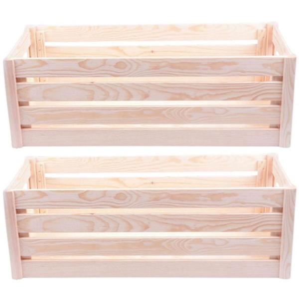 2er-Set Stabile Holzkiste, L: Eine vielseitige Aufbewahrungsbox für Spielzeug, Büro & stilvolles Wohnambiente