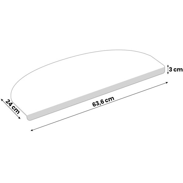 Treppenstufen Matten, 2 Stück, halbrund, grau: : Rutschfest, robust & schallhemmend - Mehr Sicherheit & Eleganz für Ihre Treppe
