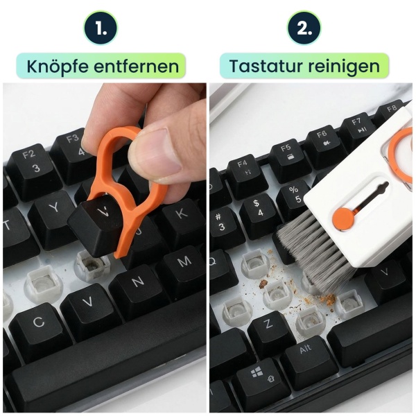 11-in-1 Reinigungsset für Tastatur, Smartphone & Kopfhörer – Multifunktionelles Reinigungs-Set mit Metallspitze, Bürsten & Linsen Reiniger