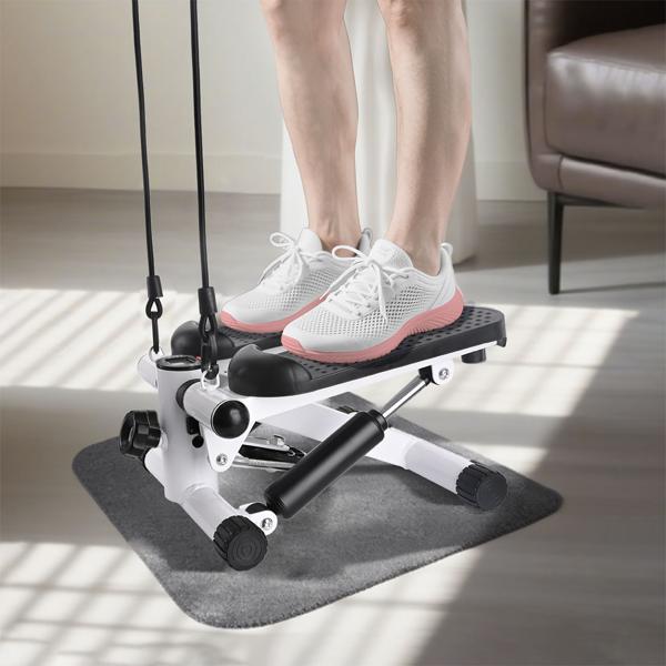 Kompakter Mini Stepper mit Trainingscomputer und Widerstandsbändern, max. 100 kg - Ideal für Home Workout und Fitness