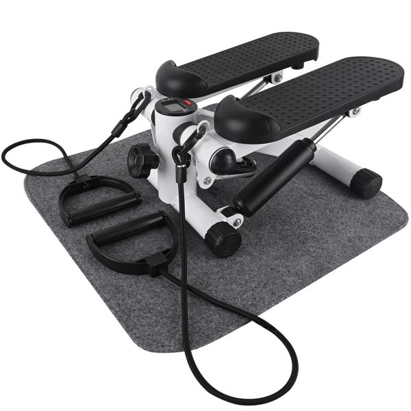 Kompakter Mini Stepper mit Trainingscomputer und Widerstandsbändern, max. 100 kg - Ideal für Home Workout und Fitness