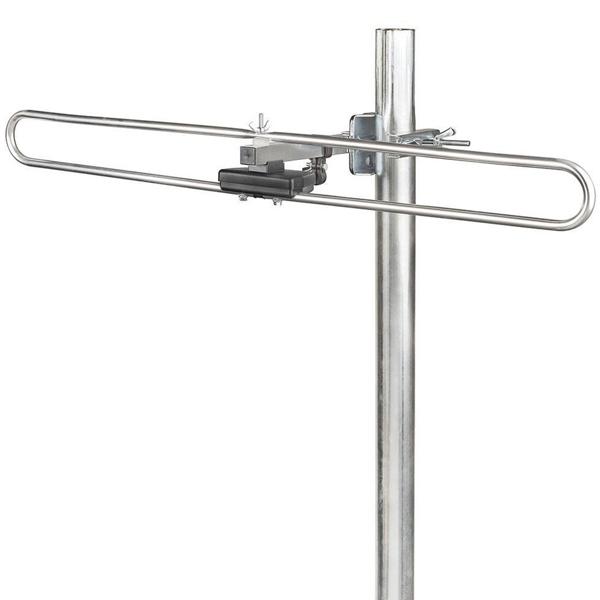 DAB+ Aussenantenne - Hochleistungs-Digitalradio Antenne für klaren rauschfreien Empfang - 0-50km Reichweite, 170-250 MHz, Aluminium, schwarz/silber