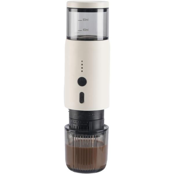 Tragbare Espressomaschine für Kapsel & Pulver, 15 bar, weiss: Perfekter Espresso unterwegs, kompakt & einfach zu bedienen, für Reisen, Camping & Büro