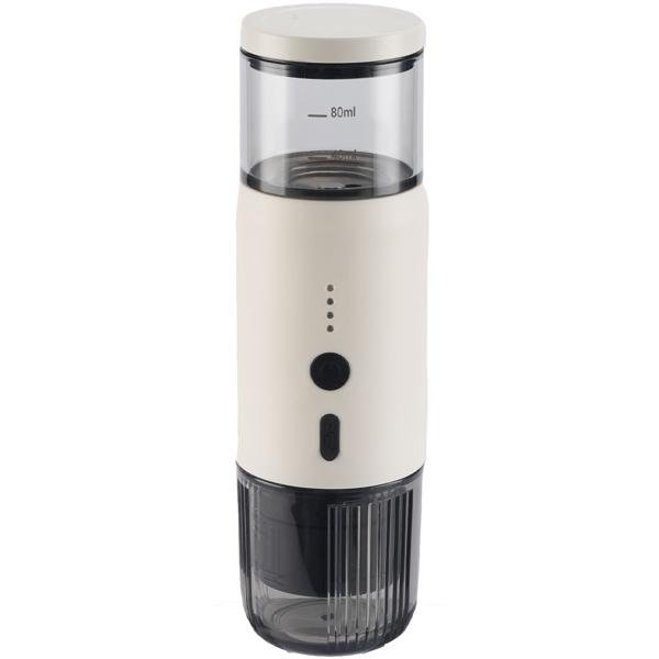 Tragbare Espressomaschine für Kapsel & Pulver, 15 bar, weiss: Perfekter Espresso unterwegs, kompakt & einfach zu bedienen, für Reisen, Camping & Büro