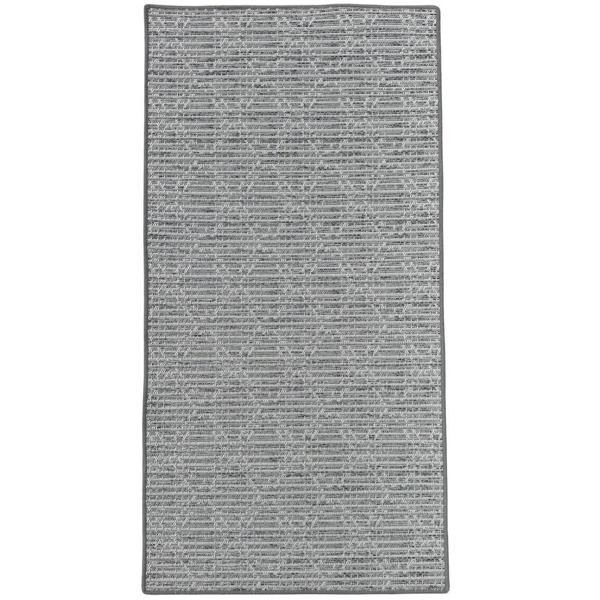 Outdoorteppich Rautenmuster gross 90 x 180 cm in Grau - Moderner Aussenteppich, wetterfest & pflegeleicht - Perfekt für Balkon & Terrasse