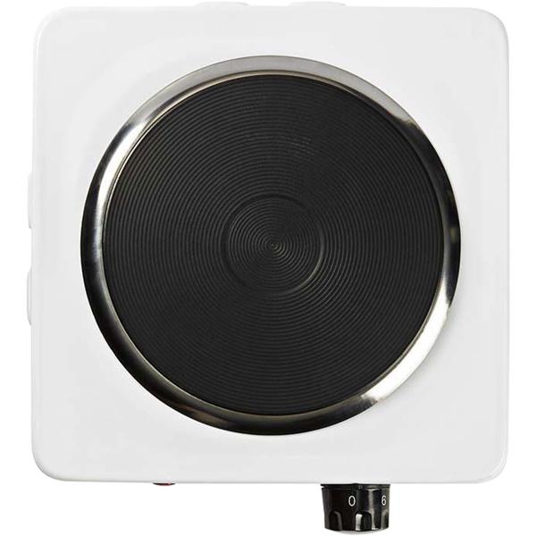 Leistungsstarke Elektro Kochplatte 1500W (Weiss, Metall): Sicher kochen mit Überhitzungsschutz, kompakte Einzelkochplatte für Camping, Büro & kleine Küchen