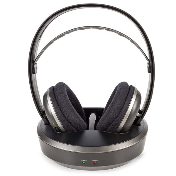 Kabelloser Funk Stereo Fernsehkopfhörer, 100 m Reichweite, TV-Headphones mit Ladestation, Verstellbarer Kopfbügel, gepolsterte Ohrmuscheln