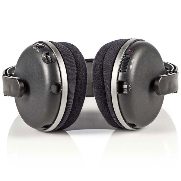 Kabelloser Funk Stereo Fernsehkopfhörer, 100 m Reichweite, TV-Headphones mit Ladestation, Verstellbarer Kopfbügel, gepolsterte Ohrmuscheln