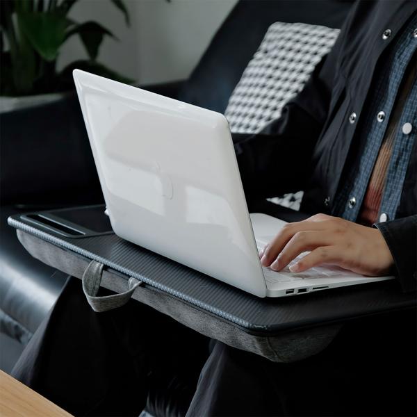 Multifunktionale Laptopunterlage mit Mauspad und Handyhalterung, 36 x 5,5 x 57,5 cm - Komfortabel & tragbar - für Home-Office, Reisen und mehr