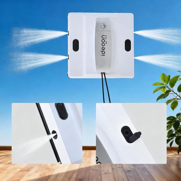 Profi-Fensterputz-Roboter mit Sprüh-Funktion & App-Steuerung: Intelligenter Reinigungsroboter für Fenster, Glas, Fliesen & Spiegel, inkl. Pads