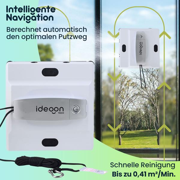 Profi-Fensterputz-Roboter mit Sprüh-Funktion & App-Steuerung: Intelligenter Reinigungsroboter für Fenster, Glas, Fliesen & Spiegel, inkl. Pads