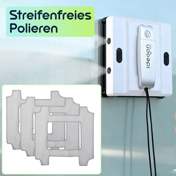 3er-Set Mikrofaser-Reinigungs- und -Polier-Pad für Fensterputz-Roboter CH10859 - Ersatzpads für streifenfreie Ergebnisse