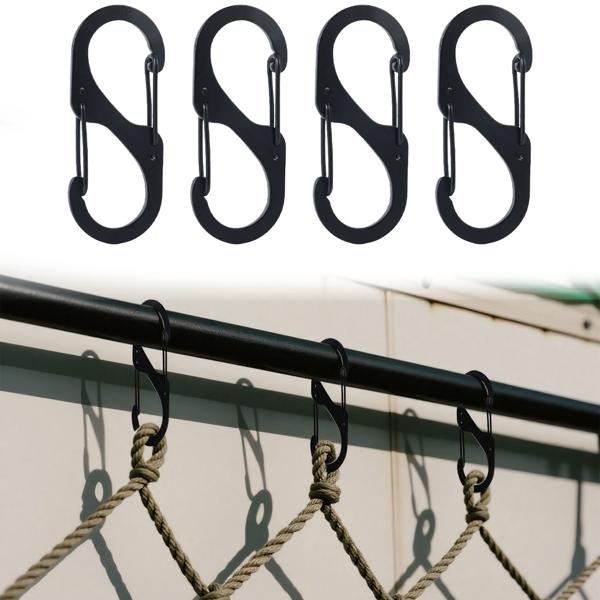 Karabiner-S-Haken 4er-Set, 5 x 2,2 cm: Robuste Mehrzweckhaken für sicheren Halt – Die clevere Lösung für Ordnung in Haus, Garage & Outdoor