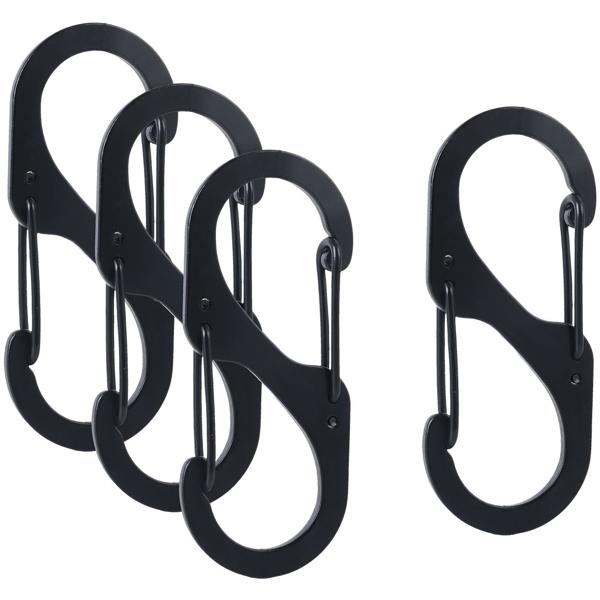 Karabiner-S-Haken 4er-Set, 5 x 2,2 cm: Robuste Mehrzweckhaken für sicheren Halt – Die clevere Lösung für Ordnung in Haus, Garage & Outdoor