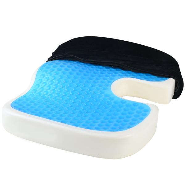 Komfortables Memory-Foam-Sitzkissen mit Kühlgel & Anti-Rutsch-Beschichtung, 44 x 35 x 8 cm - für lange Fahrten & Arbeitstage im Home-Office oder Büro