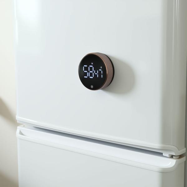 2er-Set Digitaler Küchen-Timer mit Drehrad - Praktische Eieruhr mit Magnet, lautem Alarm, Countdown-Funktion & grossem LCD-Display