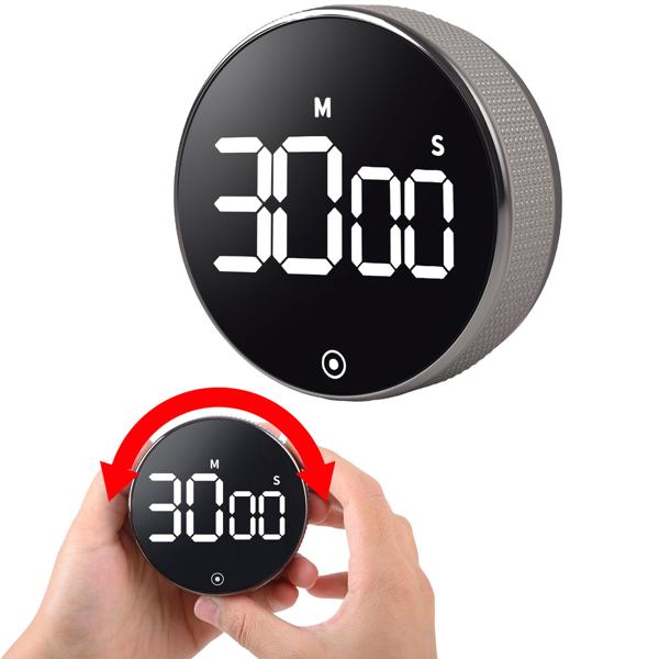 2er-Set Digitaler Küchen-Timer mit Drehrad - Praktische Eieruhr mit Magnet, lautem Alarm, Countdown-Funktion & grossem LCD-Display