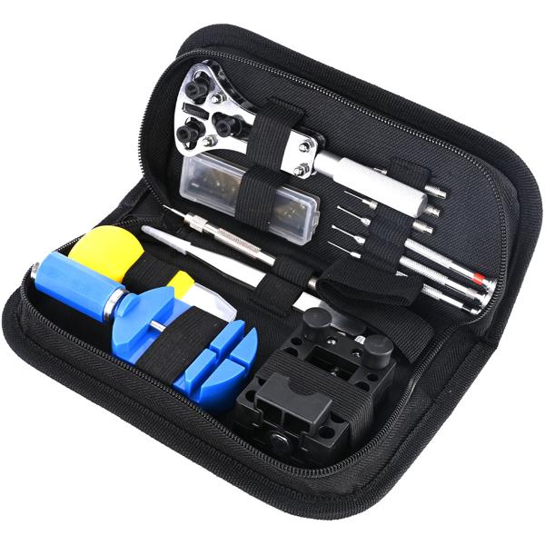 Umfassendes 13-teiliges Uhren Reparatur Set – Professioneller Uhrmacher Werkzeugkoffer für Armband kürzen, Batteriewechsel & mehr