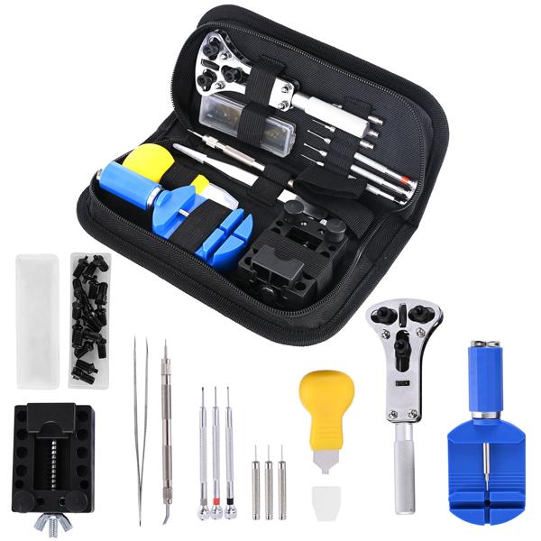 Umfassendes 13-teiliges Uhren Reparatur Set – Professioneller Uhrmacher Werkzeugkoffer für Armband kürzen, Batteriewechsel & mehr