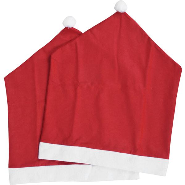 Weihnachtsmann Stuhlbezug im 2er-Set, festliche Weihnachtsdeko für Stühle, perfekte Weihnachtsdekoration - tolle Weihnachtsmütze als Stuhlhusse