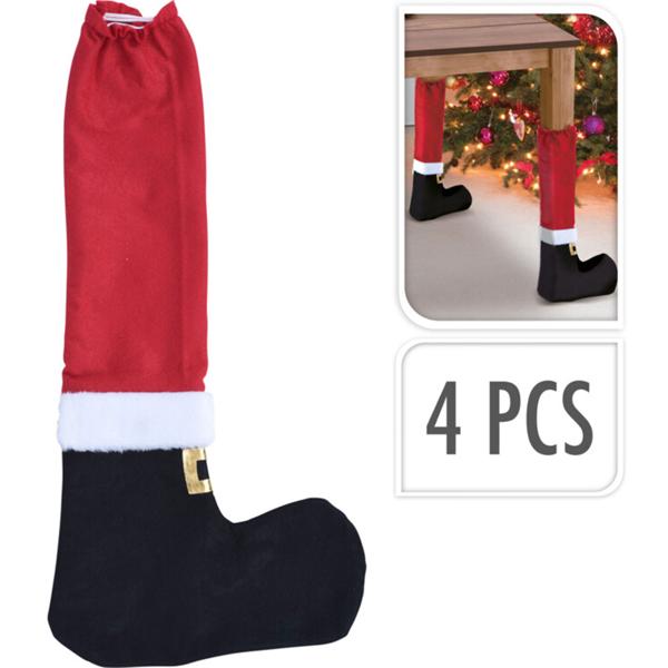 Festliche Weihnachts-Deko für Tischbeine – 4er-Set Tischbeinbezug – Sorgen Sie für strahlende Augen und pure Weihnachtsstimmung in Ihrem Zuhause