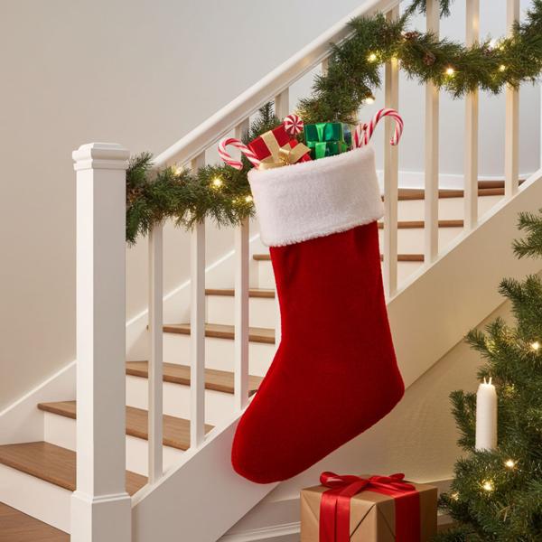 Flauschig-weicher Weihnachtsmann Stiefel Strumpf für die festliche Weihnachts-Deko – Perfekt für bleibende Weihnachts-Erinnerungen