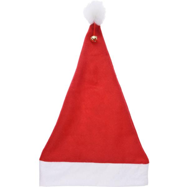 4er-Set Festliche Weihnachtsmann Mütze mit Pompon und Glocke - ideal für Feiern, Kostüme und die perfekte festliche Stimmung