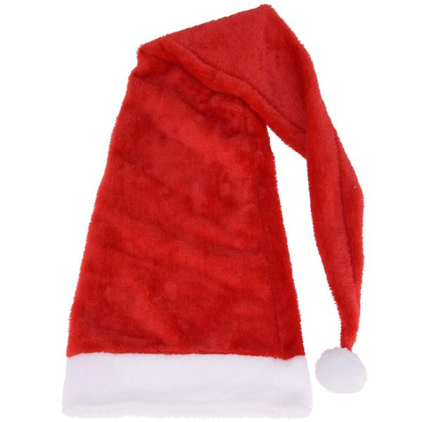 Festliche Nikolaus Mütze, Rote Plüsch Mütze mit weissem Bommel für Erwachsene – Ideal für Party, Weihnachtsmarkt und Karneval