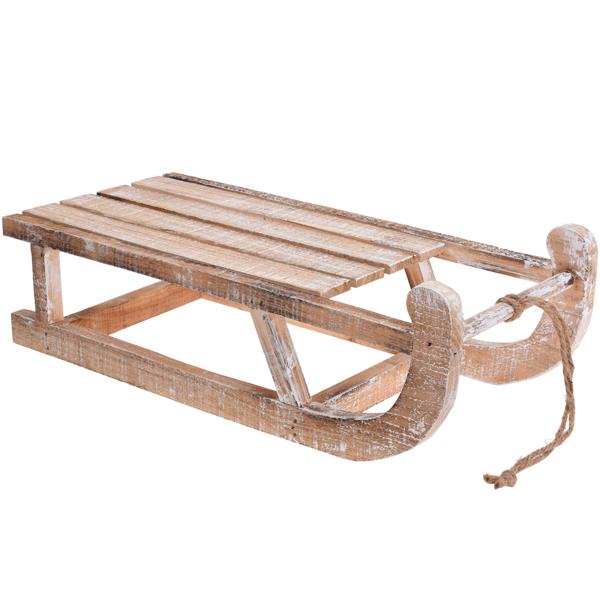 Dekorativer Mini-Holzschlitten - Charmante Weihnachtsdekoration, ideal als Tisch- und Fensterdeko, nachhaltig & modern