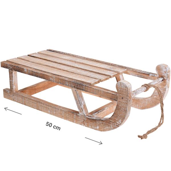 Dekorativer Mini-Holzschlitten - Charmante Weihnachtsdekoration, ideal als Tisch- und Fensterdeko, nachhaltig & modern