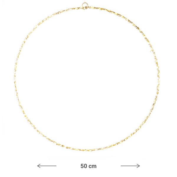 Deko-Ring mit 150 LEDs, warmweiss, 50 x 0,5 cm – ideal für Partys, als Fensterdeko & Weihnachtsdeko für den Innenbereich