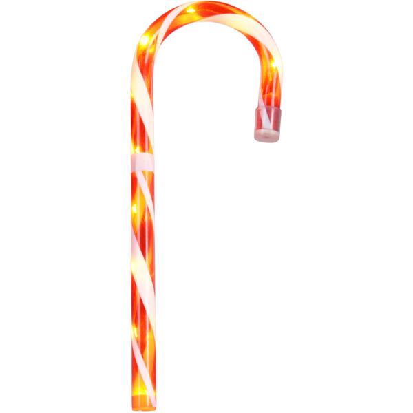Weihnachtliche LED-Zuckerstange, Höhe 75 cm, warmweiss, batteriebetrieben, 5 Funktionen - Perfekte Weihnachtsdeko für Ihr Zuhause