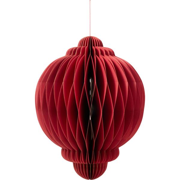 Rote Papierkugel Hängedeko 30 x 40 cm – Festliche Dekoration für Hochzeit, Party, Geburtstag & Weihnachten – leicht, elegant, wiederverwendbar
