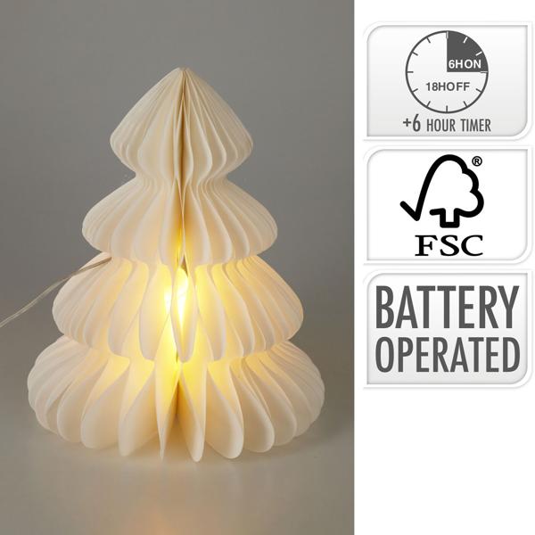 Romantische Baum LED Dekoration Wabenpapier mit 6h Timer – Nachtlicht für Schlafzimmer oder Wohnzimmer. Perfekt für Weihnachten