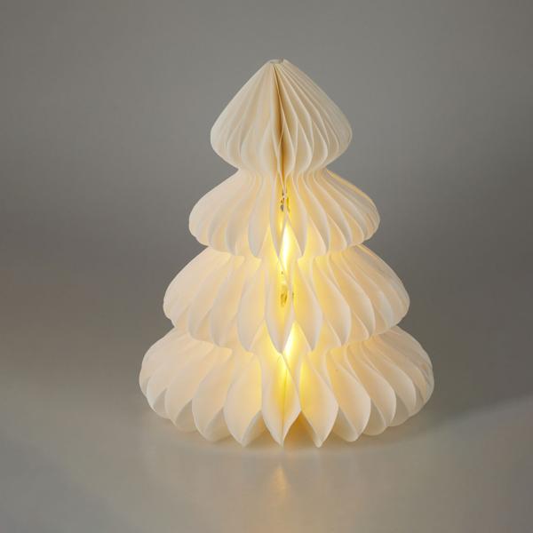 Romantische Baum LED Dekoration Wabenpapier mit 6h Timer, 40cm – Nachtlicht für Schlafzimmer oder Wohnzimmer. Perfekt für Weihnachten