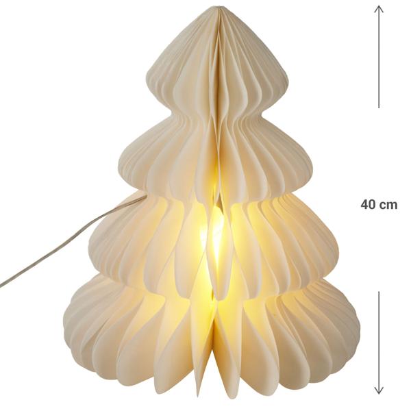 Romantische Baum LED Dekoration Wabenpapier mit 6h Timer, 40cm – Nachtlicht für Schlafzimmer oder Wohnzimmer. Perfekt für Weihnachten