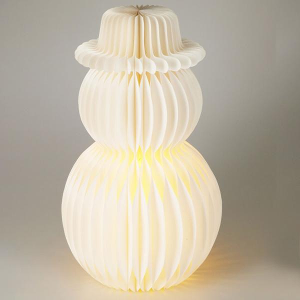 Weihnachtliche Schneemann LED Dekoration Wabenpapier mit 6h Timer, 50 cm – Nachtlicht für Schlafzimmer oder Wohnzimmer. Perfekt für Weihnachten